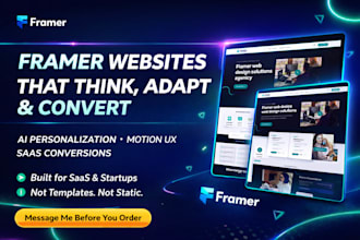 create ai personalized framer saas websites or landing page with motion micro UX