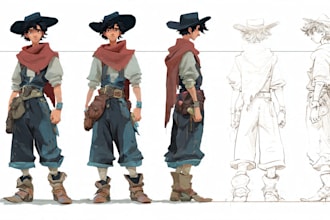 draw 2d character design
