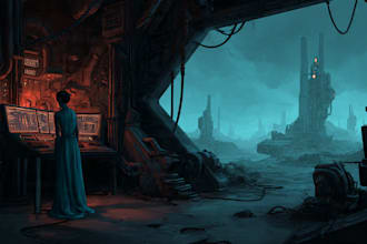 make sci fi character art and sci fi art, or concept art