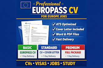 create a professional europass CV for europe jobs