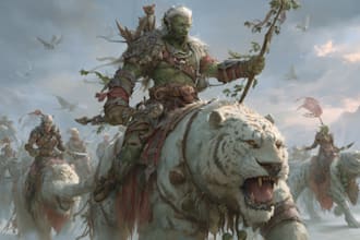 draw a fantasy illustration and design