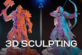 sculpt 3d character and miniatures for 3d printing