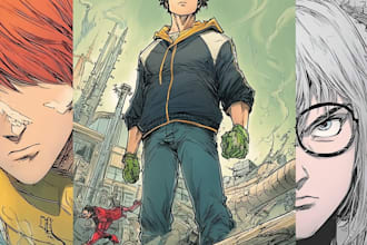 design a professional comic book cover