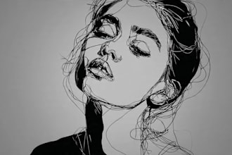 draw your minimalistic portrait in outline