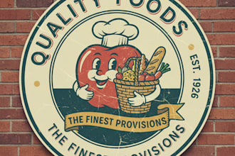 design a professional vintage supermarket logo