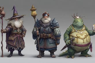 make game art illustrations and concept art artworks