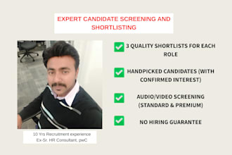 source and screen qualified candidates for your role