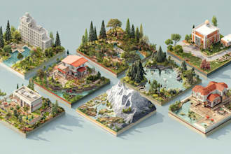 make  high quality vector or isometric map illustrations