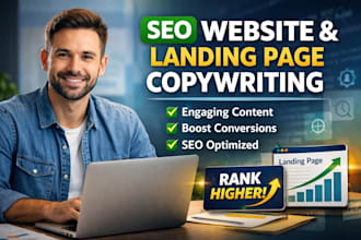 write SEO website copy and landing page copywriting