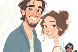 beautiful portrait in disney cartoon