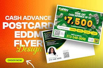 do cash advance postcard design, tax preparation postcard, tax instagram flyer