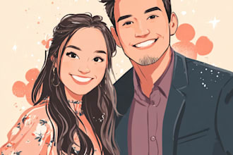 portrait in disney cartoon illustration
