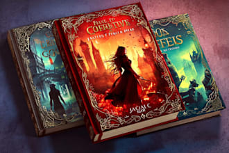 design fantasy book cover, romance book cover, and