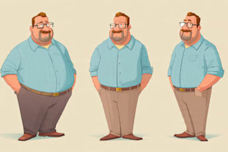 do a digital cartoon illustration