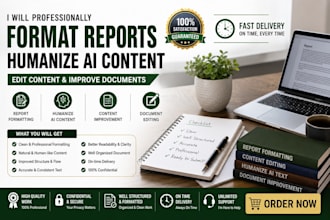 format reports, humanize ai text, rewrite content and improve documents