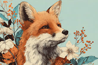 draw cute and artistic animal illustration