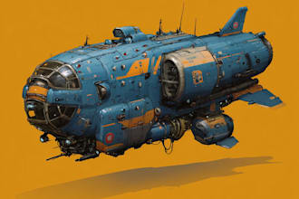 design spaceship, sci fi illustration and sci fi art