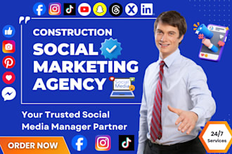 construction social media marketing manager roofing solar home improvement leads