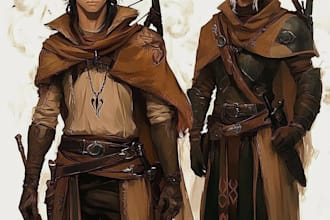 do a dnd and d and d character art illustration for you