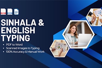 do fast sinhala and english typing and data entry
