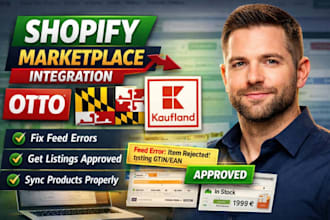 setup shopify integration for otto maryland marketplace, fix shopify kaufland