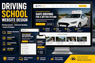 design a driving school website, driving instructor and lessons website
