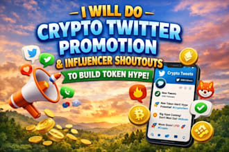 do crypto twitter promotion and influencer shoutouts to build token hype