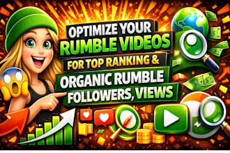 optimize your rumble videos for top ranking and organic rumble followers ,views