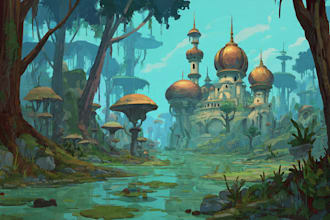 create stylized environment concept art, fantasy background