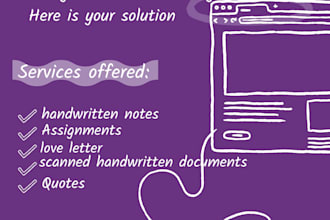provide professional handwritten letters and notes