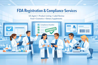 handle fda registration, compliance, US agent, product listing and label