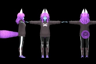 create stunning 3d characters, gmod models vrchat avatars game asset