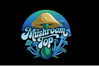 create a modern and artistic mushroom logo