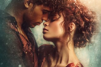 design illustrated romance book cover or ebook cover