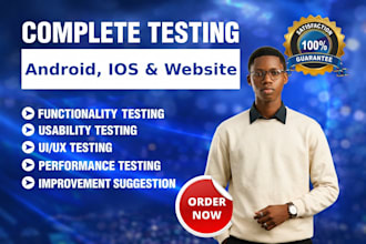 do app testing and website testing, qa, iphone, ios and android user testing