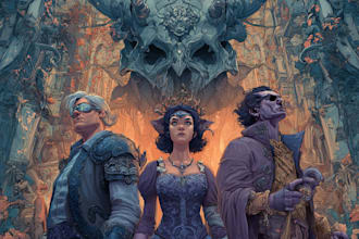 create a unique fantasy book cover illustration