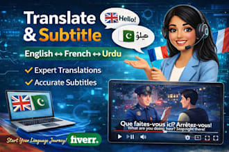 do accurate english french urdu translation and subtitles