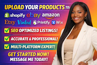 upload product to printify ebay etsy amazon vinted wix shopify ecwid tiktokshop