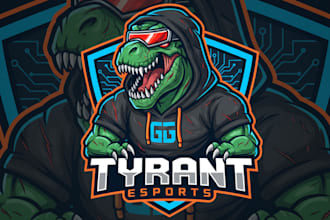 do modern t rex logo design with business