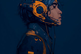 sci fi character illustration or character illustration for you