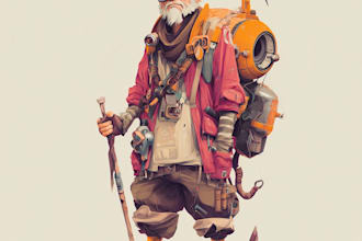 create a character illustration and sci fi art for you