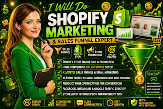 shopify ecommerce store promotion website klaviyo sales funnel website promotion