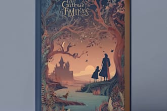 create illustrated fairytale book cover
