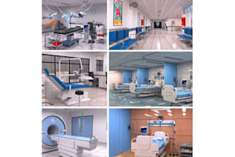 3d hospital, clinic, lab, pharmacy, and healthcare interior design