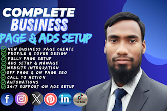complete business page and ads set up profile logo n cover
