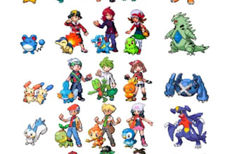 do pixel art pokemon sprite, pixel art animation sprite sheet, fakemon, game art