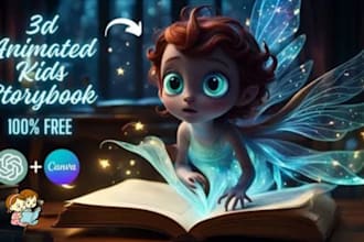 draw amazing 3d children book illustration and children story book for kids