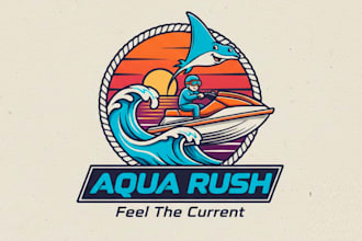 do wonderful and excellent jet ski logo design for your business