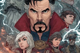 illustrate a superhero comic cover art
