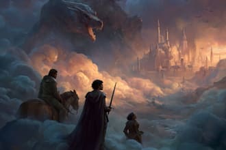 draw fantasy book cover, illustration